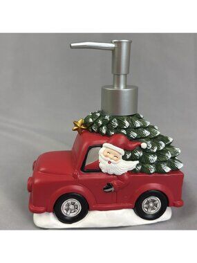 Avanti Linens Musical Lotion Pump/Soap Dispenser Santa Clause Red Truck